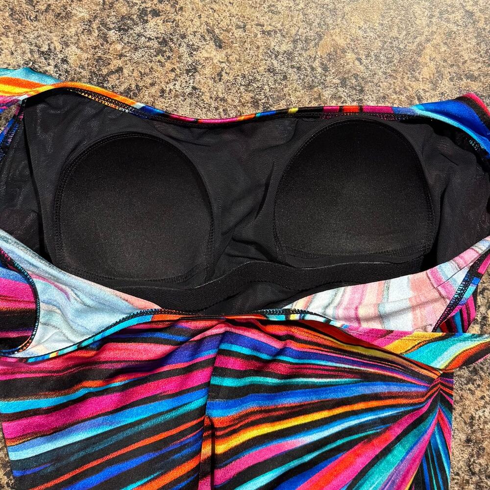 NWT Great Lengths Swimsuit One Piece Y2K Retro Maximalist Rainbow Colorful 8 - Picture 5 of 9